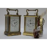Carriage clocks and wrist watches including 9ct gold watch