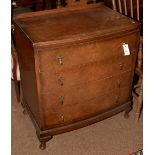 Burr walnut bowfront chest of drawers