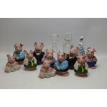 Nat West piggy banks, decanters, figurine