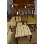 Three Edwardian inlaid chairs