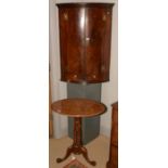 Victorian walnut occasional table and a corner cabinet