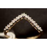 Diamond wishbone ring