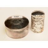Russian silver pot and silver sander