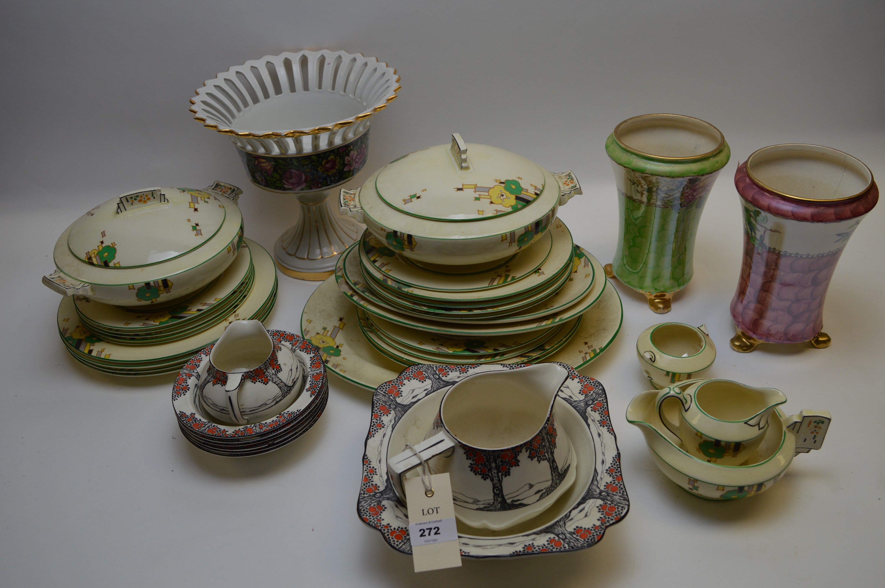 Mixed china by Crown Ducal, Homeleigh, Maling and Saxony