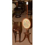 Early 20th Century Sutherland table and a mahogany pole screen