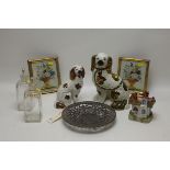 Mixed items including staffordshire dogs