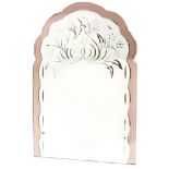 20th Century engraved wall mirror