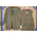 Tweed coat and gilet and trousers