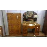 1930's chest of drawers and dressing table.