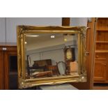 Rectangular bevelled wall mirror.