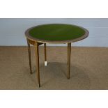 Early 20th C demi lune card table.