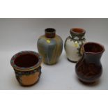 Four pottery vases.