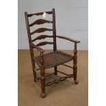 19th Century ladderback armchair.