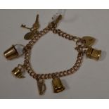 A 9ct yellow gold charm bracelet