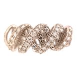 Diamond set helix pattern ring