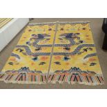 Pair of Chinese design rugs.