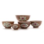 Five Chinese Batavian bowls