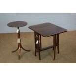 Edwardian Sutherland occasional table; and tripod wine table.