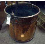 Late Victorian coal bucket, coal, scissors and shovel.