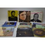 Vinyl LPs including Johnny Cash, classical, musicals and easy listening.