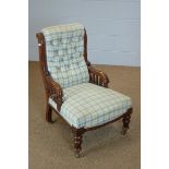 Victorian button-back easy chair.