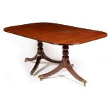 Georgian style mahogany twin pedestal dining table