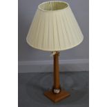20th Century oak table lamp