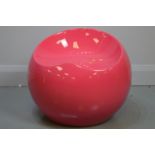 Modern pink fibreglass ball stool