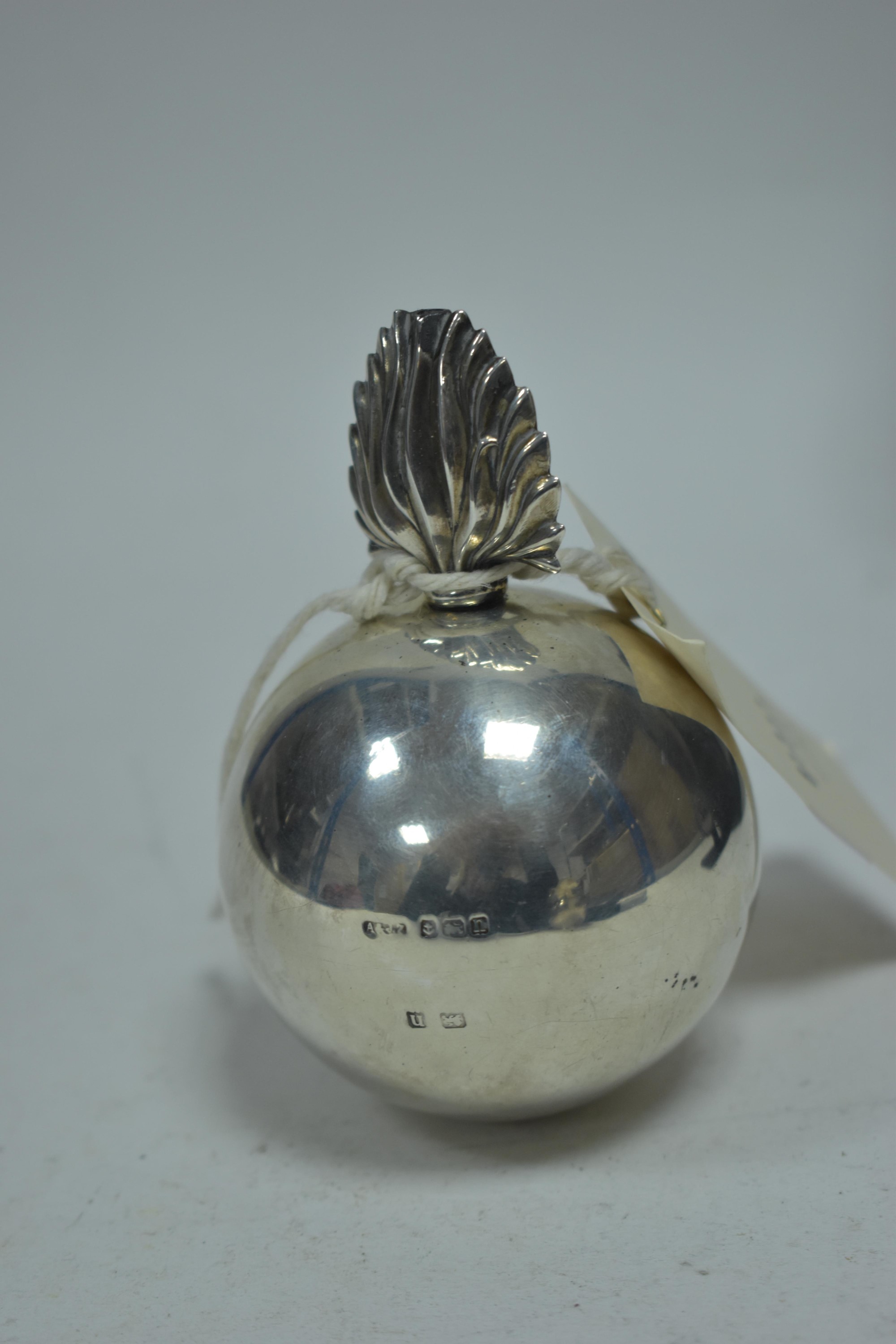 Silver grenade pattern table lighter