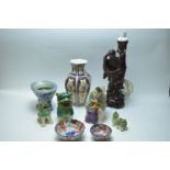 Oriental ceramics; table lamp; and other items.