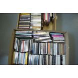 A collection of CD's and DVD's.