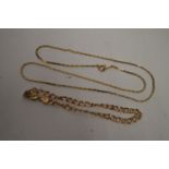 9ct gold necklace and bracelet chains