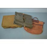 Pig skin suitcase and two suit bags