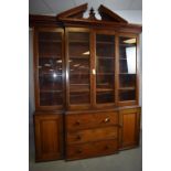 Early 20th Century mahogany breakfront secretaire bookcase