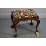 19th Century walnut stool