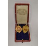 Two 9ct gold Pigeon Racing fob medals