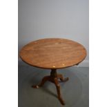 20th Century oak tripod table in the Georgian style