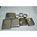 Silver cigarette cases and other items