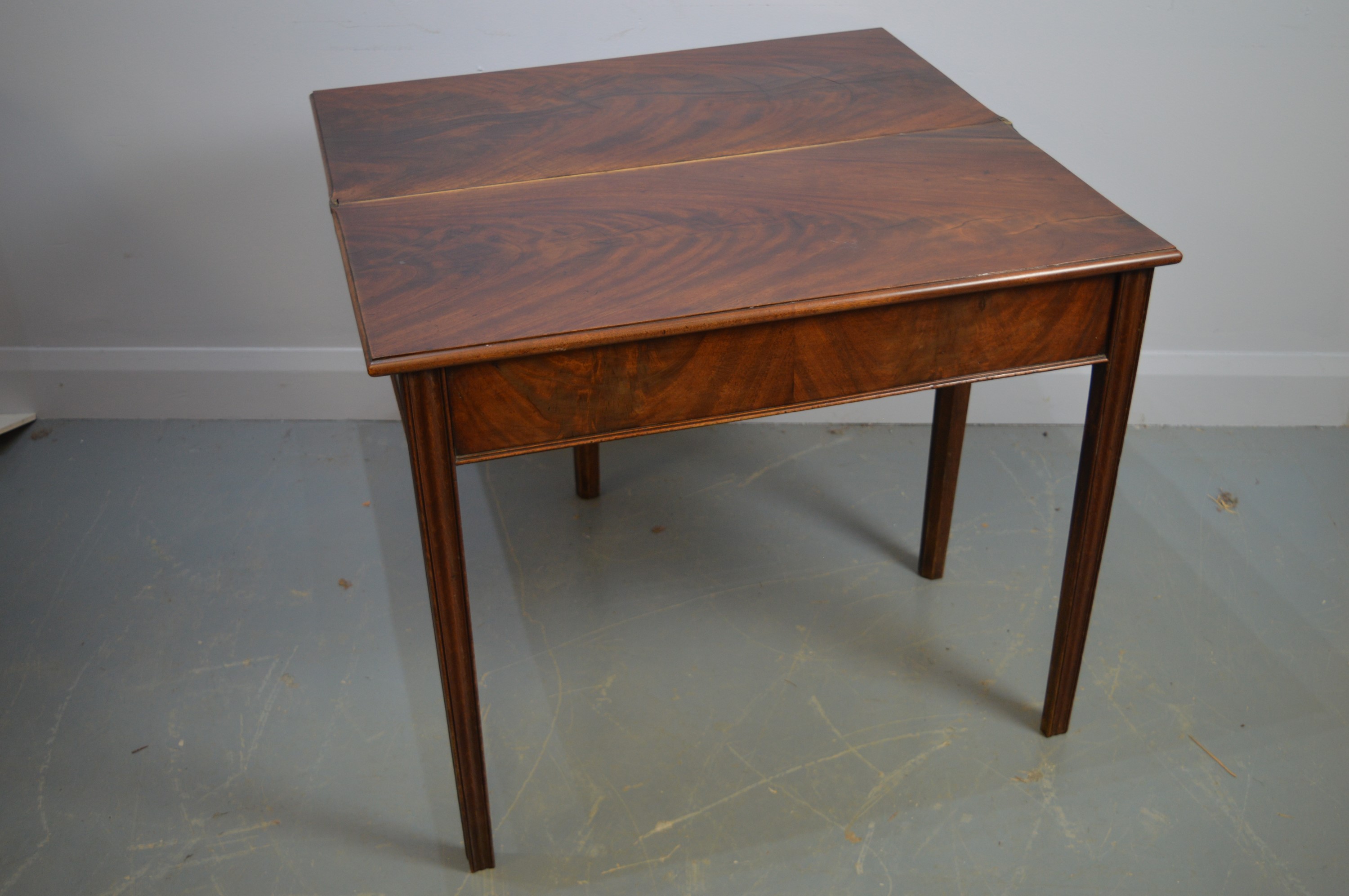 19th Century mahogany foldover tea table