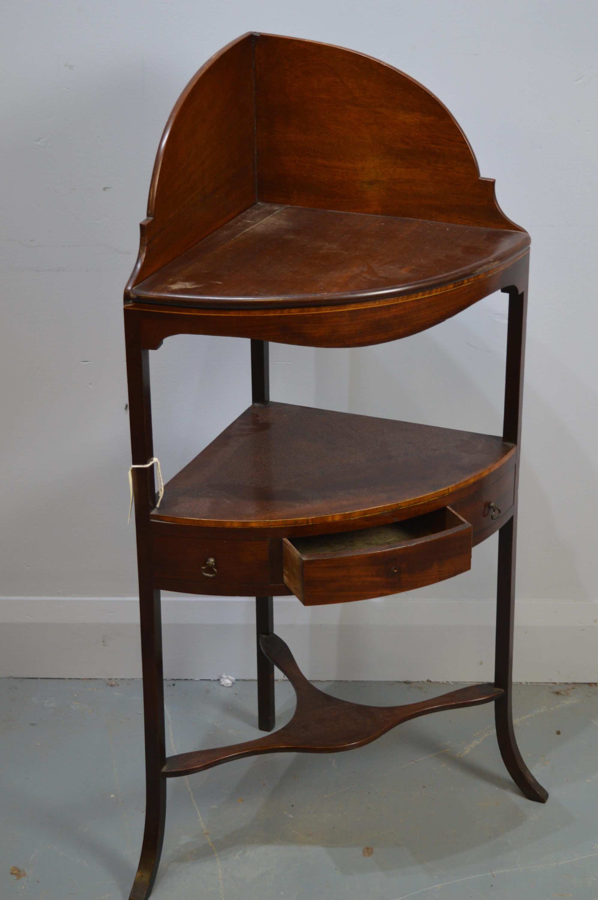 George III mahogany corner washstand