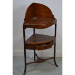 George III mahogany corner washstand