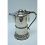 An old Sheffield plate communion flagon, with hinged dome cover.