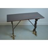 Late 19th Century cast iron table base with later top