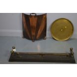 20th Century fender, fireguard and brass dish