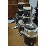 A part DP drums branded drumkit and stool.
