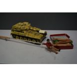 Vintage golf games; and a tank model.