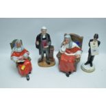 Three Royal Doulton figurines.