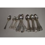 A selection of silver tea and coffee spoons