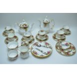 Royal Albert 'Old Country Roses': a tea and coffee service, comprising: coffee pot, teapot, milk