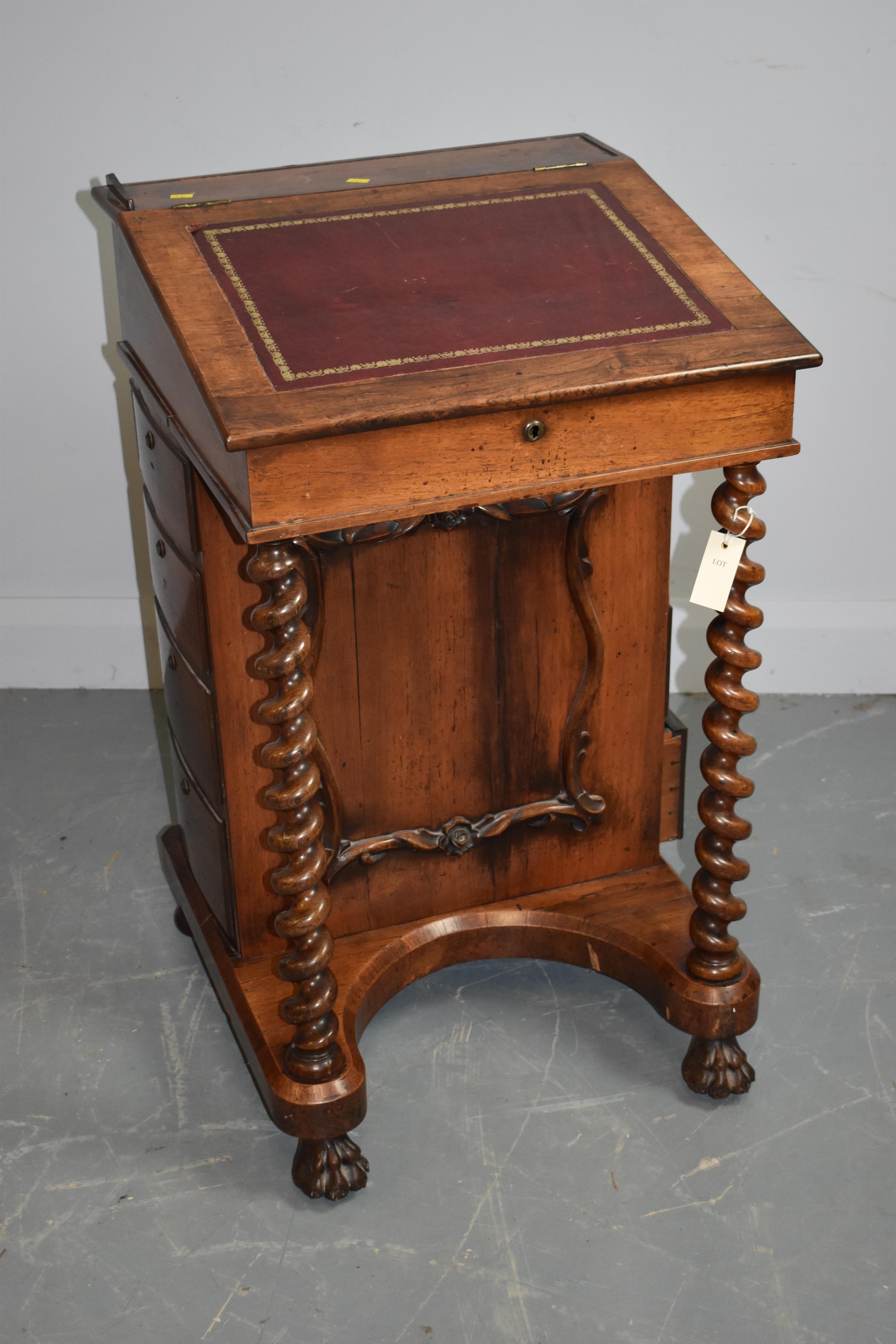 Late Victorian rosewood Davenport